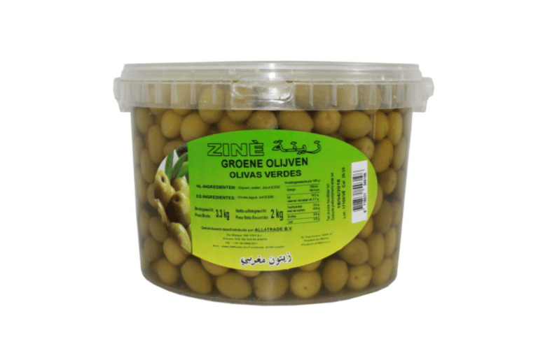 Heerlijke Authentieke Arabische Zine Groene Olijven met Pit 2.5kg