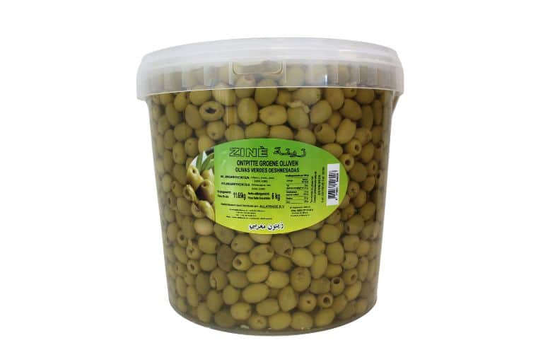 Heerlijke Authentieke Arabische Zine Groene Olijven zonder Pit 6kg