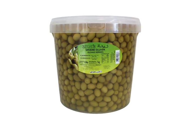 Heerlijke Authentieke Arabische Zine Groene Olijven met Pit 7kg